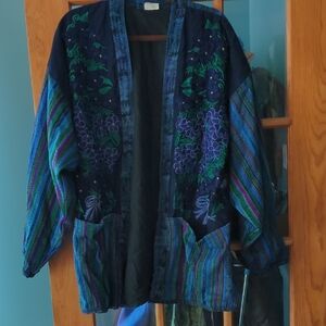 Colorful Vintage Boho Embroidered Jacket